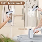 Steamer for Clothes Handheld Clothes Steamer 1300W Portable Garment Steamer Auto Shut-off 20-Second Fast Heat-up with Adjustable Steam 12.34oz Detachable Water Tank for Home Office Travel