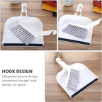 Mini Broom and Dustpan Set 2pcs White, Handheld Household Cleaning Brush Combo for Kitchen and Desktop Use, Compact Home Cleaning Accessory