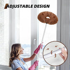 DRQ Ceiling Fan Cleaner Duster, 2 Pack Reusable Microfiber Duster with Extension Pole, 13 to 50 Inch Fan Blade Cleaner, Removable Dusters for Cleaning Walls Bookshelves Door Window Top (Brown)