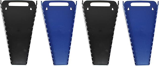 JSP Manufacturing 15-Tool Gripper Wrench Organizer Tray Kit - 2 Plastic Portable Gripper Tray Holders… (4 Piece Kit, Black & Blue)