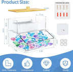 JYPS Laundry Pods Container&Dryer Sheet Holder 2in1.Transparent Acrylic Double-Layer Storage Box With Bamboo Lid. The Large Capacity Design Makes It Easy To Store And Organize Your Belongings Neatly