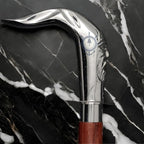 Deluxe Walking Sticks | Rosewood Crafted Cane with Solid Brass Chrome Decorative Bars | Nagina International