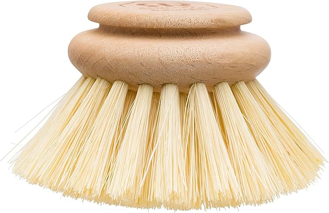REDECKER Tampico Replacement Head for Dish Brush - Set of 2, 2-inch - Made in Germany - Tampico Fiber & Untreated Beechwood Handle - Replacement Head for Redecker Dish Brush
