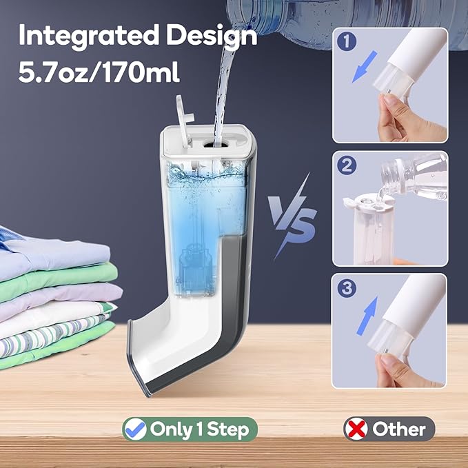 Travel Steamer for Clothes,100V-240V for Globle Traveling,Book-size Integrated design,Steamer ＆ Iron 2 In 1 for Clothes Portable mini, Clothes Steamer handheld for Home,Office(Panda color)