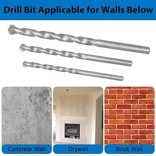 Easily 190 Pcs Wall Anchors and Screws for Drywall, Conical Concrete Wall Anchors and Screws Assortment Kit, Blue Conical Anchor and Self Tapping Screw with 3 Pcs Masonry Drill Bits, Four Sizes