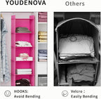 YOUDENOVA Hanging Closet Organizer, 6-Shelf Closet Hanging Shelves, Pink