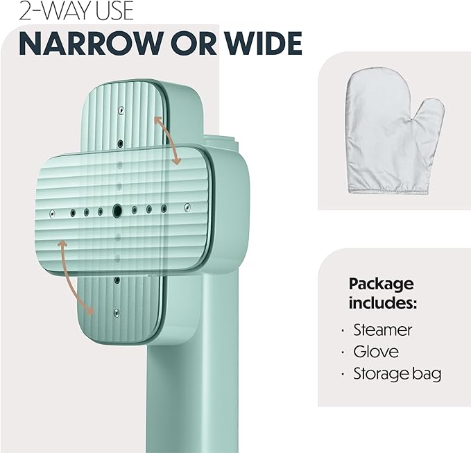 Portable Steamer for Clothes, Travel Garment Steamer for Fabric Wrinkles Remover with Heat-Resistant Glove, 18s Fast Heat-up, 90ml Water Tank, 1200W | Hand Steamer for Home, Office and Travel