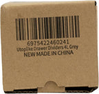 Utoplike Bamboo Drawer Dividers Large, Gray Kitchen Drawer Organizers Adjustable, Spring Loaded, Works in Dresser, Bathroom, Bedroom, Desk, 4 pcs, 2.4" H