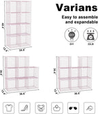 C&AHOME Wire Cube Storage, 8 - Cube Organizer Metal C Grids, Modular Shelves Units, Closet Organizer, Ideal for Home, Office, Living Room, 24.8" L x 12.4" W x 48.4" H, Pink UWCS3008P