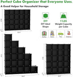 C&AHOME Cube Storage Organizer, 20-Cube Shelves Units, Closet Cabinet, DIY Plastic Modular Book Shelf, Ideal for Bedroom, Living Room, Office, 48.4" L x 12.4" W x 60.6" H Black UPCS20H