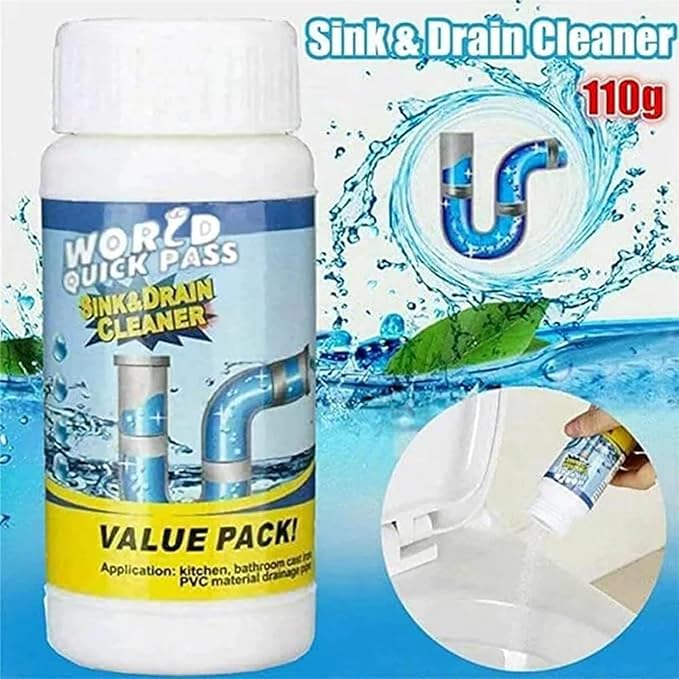Wild Tornado Sink and Drain Cleaner, Wild Drain and Pipe Cleaner, World Tornado Sink DrainCleaner, Powerful Pipe Dredging Agent for Kitchen & Bathroom (5PCS)