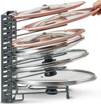 BTH Adjustable Pot Lid Organizer for Cabinet - Kitchen Storage Rack 6 Adjustable Shelves, Pot Lid Holder, Pan and Pot Rack Organizer, Pantry & Inside Cabinet Organizer (13” Clearance)