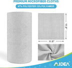 AIDEA Microfiber Cleaning Cloth Roll, 50PK, Paper Towels Reusable Grey Tear Away Towels, Washable Shop Rags, Microfiber Towels for Cars, Lint Free Rags for House, Kitchen, Window,11.5"×11.5"