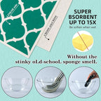 Swedish Kitchen Dish Cloths - 6 Pack Reusable Paper Towels for Counters & Dishes - Eco Friendly Cellulose Sponge Cloth - Assorted (Stripes + Lattice)
