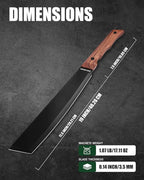 Mossy Oak 19" Machete with Oxford Sheath, Sharp Heavy Duty Machete with Ergonomic Walnut Handle for Bushcraft, Outdoor Hunting, Garden Cutting Trees and Yard Work