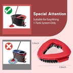 Spin Mop Scrub Brush Head Compatible with oceda EasyWring 1-Tank System, 2 pcs Scrub Brush, Floor Scrubber Hard Bristle Cleaning Brush for Bathroom, Kitchen, Tub and Tile