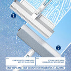 3 in 1 Window Cleaning Squeegee.Includes 9.6 inch Window Rubber Squeegee, Window Cleaning Tools,Cleaning Spray Bottle.37.8-51 inch Extension Rod.for Cleaning Windows, Bathroom Glass,Tile Walls