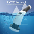 Cordless Electric Spin Scrubber, IPX7 Waterproof Rechargeable Power Cleaning Brush with 4000mAh Battery, 210min Runtime, 7 Brush Heads, 3 Adjustable Speeds, for Shower, Tub, Tile, Kitchen, Floor