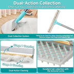 Carpet Rake for Pet Hair Removal Tool, Reusable Pet Hair Remover Broom, Dog&Cat Hair Remover Scraper Rake with 54” Adjustable Long Handle, 3 Pcs Carpet Brush Rake for Rugs, Mats, Couch, Furniture