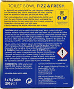 Astonish Foaming Lemon Splash Fizz & Fresh Bathroom Toilet Bowl Cleaner - Deep Cleaning Limescale, Calcium & Rust Stain Remover- No Spray Bottle Needed, Removes Hard to Reach Stains, 8 Tablets