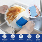 9 Pack Zero Scratch Scrub Sponges, Non-Scratch Dish Scrubbers for Nonstick Pans, Multi-Surface Safe Cleaning Sponges for Kitchen & Bathroom