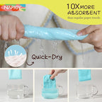 Napjoy Microfiber Cleaning Cloth Roll, 75PK Easy Tear Away Reusable Paper Towels, 12" x 12", Ultra Soft Micro Fiber Dish Cloths for Kitchen, Housekeeping, Window, Car, Garden, Bathroom, Blue