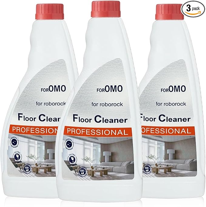 Floor Cleaning Solution Compatible With Roborock Robot Vacuum And Mop Cleaner， Deep Cleans For Multiple Hard Floors, Suitable With All Robot Vacuums With Mopping (3 Bottle)