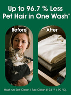 Pet Hair Remover for Laundry - Dog & Cat, 96.7% Hair Dissolution, Detergent + Stain Remover, 6-Month Supply, HE/Top/Front-Load Compatible, Removes Residue & Odors, Septic Safe