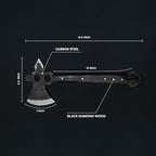 Titan International Knives Hunting Tomahawk Axe 1080 Carbon Steel Fixed Blade Diamondwood Handle with Sheath for Camping/Bushcraft/Outdoors