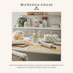 MACKENZIE-CHILDS Sweets Jar with Enamel Lid, Small Glass Cookie Jar or Kitchen Jar, 0.5-Gallon Capacity, Gray-and-White Sterling Check