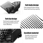 Pitch Fork Replacement Head, Metal Manure Fork for Horse, Pitchfork Head with Angled Tines for Horse Stall Poop Picking up