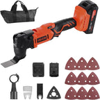 VEVOR Cordless Oscillating Tool, 20V Oscillating Multi Tool Kit with 6 Variable Speeds 8500-17000 OPM, 3.2° Oscillation Angle, 2.0Ah Battery Pack & Charger, 12PCS Saw Accessories & LED Work Light