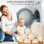 12 Pack Wool Dryer Balls XL Reusable Laundry Balls for Dryer Natural Fabric Softener Ball with 1 Storage Bags Reduce Wrinkles and Decrease Drying Time