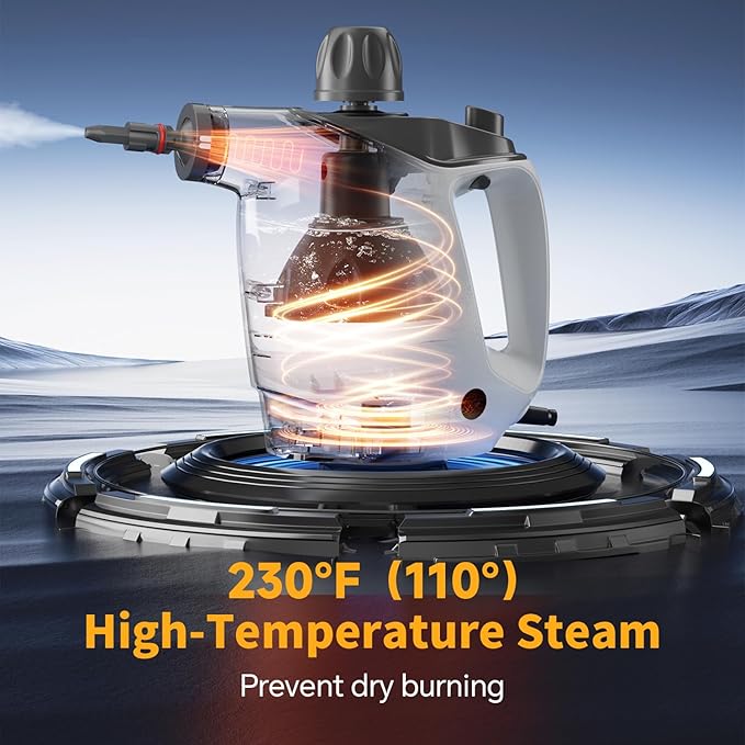 Steam Cleaner, Steam Cleaner for Home, Handheld Steam Cleaner with 16 Accessories and Automatic Steam Switch Suitable for Daily Cleaning of Living Rooms, Kitchens, Ovens and Tile Joints (White)