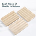 Marble Soap Dish, Beige Travertine Bar Soap Holder Shower, Brown Large Bathroom Soaps Saver, Easy Cleaning Natural Stone Sponge Holder for Kitchen Sink, Executive Jewelry Ring Tray