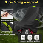 Tiller Cover, Rototiller Covers, 420D Silver-Coated Waterproof Fabric, Adjustable Drawstring Hem, Green Handle & Rear Waist Band – Fits Most Tillers (Black, Electric Tiller Cover)