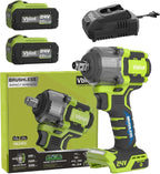 24V Cordless Impact Wrench, 450Ft-lbs(600N.m) Brushless Electric Wrench Kit with 3-Mode speed, Fast Charger and 2×5Ah Li-Ion Battery,Power Cmpact Driver with LED Light for Car Truck（IW2401）