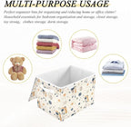 Large Storage Bins with Linen Collapsible Foldable Storage Cubes Fabric Closet Organizer Containers box with Flip-Top Lid for Home Bedroom Office 16.7 x 12.6 x 11.8in (Astronauts Planets and Stars)