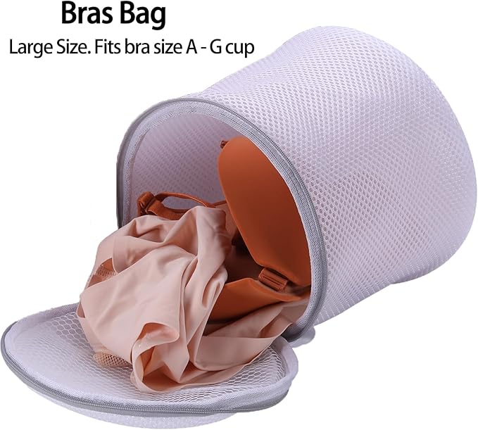 Kimmama Laundry Bags Mesh Wash Bags, Large Bra Washing Bag for Laundry, Net Washer Sack with Zipper, Lingerie Pouch for Cleaning and Drying Underwear, Delicates, Brassiere, Bralette, Undergarment