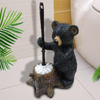 Toilet Brush Holder Set for Bathroom Super Cute Bear Base Solidly Toilet Bowl Brush and Holder Flexible and Durable Style Stylish Toilet Cleaner Brush Saving Storage Space Toilet Brushes for Bathroom