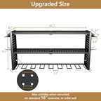 Power Tool Organizer Wall Mount, 3 Layer Heavy Duty Garage organizer Loads 260lbs, Tool Organizers with 8 Drill Hanger, Battery Tools Holder Garage Storage Organization for Workbench, Pegboard, Shed