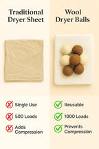 Wool Dryer Balls with Storage Bag – Pack of 6 (3 White + 3 Brown) – 100% New Zealand Wool