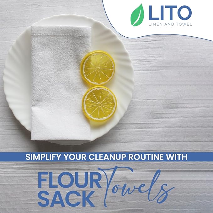 Flour Sack Towels - 100% Cotton Tea Towels for Crafts, Dish Towels for Kitchen, Embroidery, Cleaning, Baking (Pack of 3) - 18"x 28"