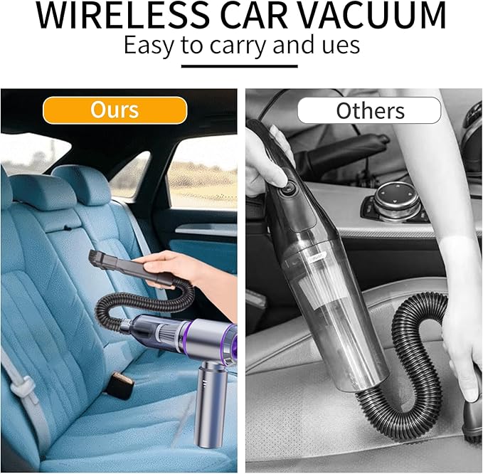 Handheld Vacuum Cordless, Car Vacuum Portable Cordless 22000PA High Power 4-in-1 Air Blower Gun Air Duster & Air Blower with Brushless Motor 3-Speed Adjustable for Home, Pet, Office