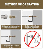 200PCS Self Drilling Drywall Anchors with Screws Kit,2025 Upgraded Board Anchors Kit，100PCS Sheetrock Anchors and 100PCS Screws, Eliminating The Need for Drilling or Punching Holes in The Wall