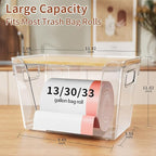 2 Set Stackable Storage with Bamboo Top for Laundry Room Organization, Extra Large Trash Bag/Garbage Bag Dispenser, Under Sink Organizer, Pantry Organizers