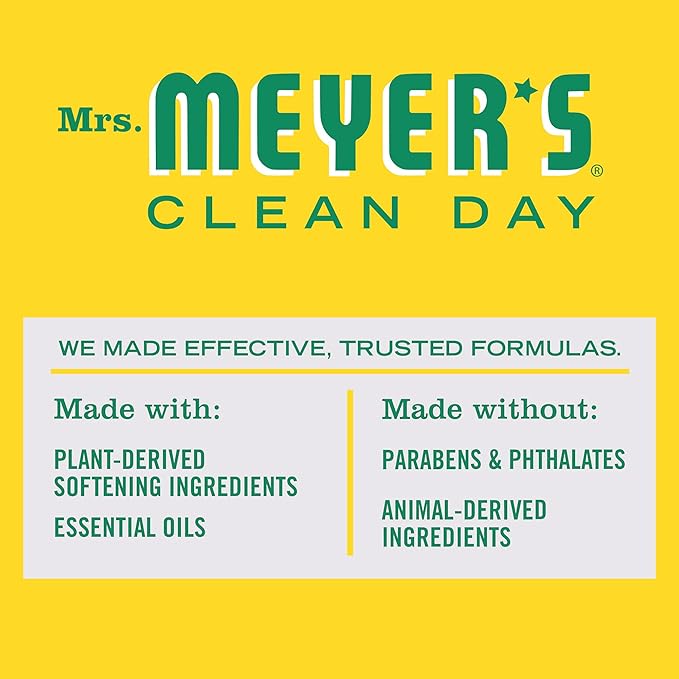 MRS. MEYER'S CLEAN DAY Dryer Sheets, Fabric Softener, Reduces Static, Infused with Essential Oils, Honeysuckle, 80 Count (Pack of 12)