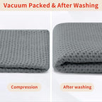 Homaxy 100% Cotton Waffle Weave Kitchen Dish Cloths, Ultra Soft Absorbent Quick Drying Dish Towels, 12 x 12 Inches, 6-Pack, Grey