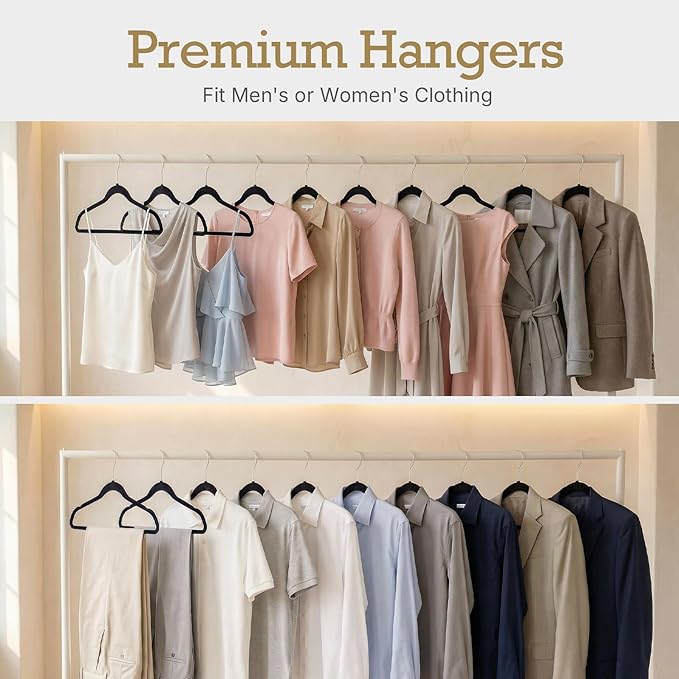 HOUSE DAY Black Velvet Hangers 5280 Pack (88 Cases, 60P/Case) Pallet Package for Small Business, Non Slip Clothes Felt Hanger Heavy Duty for Coat, Premium Slim Space Saving Suit Hangers
