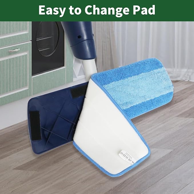 8 Pack Microfiber Cleaning Pads for Bona Mop, Reusable Microfiber Mop Pads for 18 Inch Mop, Hardwood & Hard Surface Floors Replacement Cleaning Mop Pads, Machine Washes